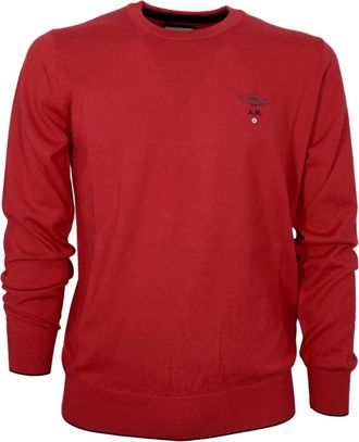 Aeronautica Casual Rode Wollen Trui - Heren - Sweatshirts - Rood - 4XL - Wol - Hoodies & sweatvesten