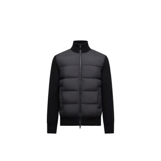 Moncler Moncler Padded Wool Zip-up Cardigan, Men, Black, Size: 3xl