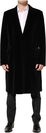 Dolce & Gabbana Lange Jas - Heren - Mantel - Zwart - XL - Katoen - Jassen
