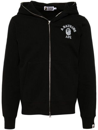 A Bathing Ape logo print hoodie - men - Cotton - XXXL - Black