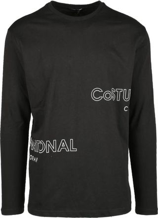 Costume National Tshirt - Heren - Longsleeves - Zwart - S - Katoen - Tops