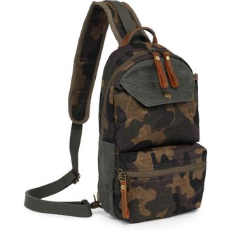 TSD Brand Mountain Leaf Rugged Trail Ready Sling Bag in Olive Camo at Nordstrom