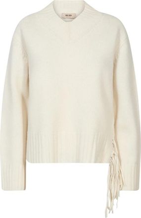 Mos Mosh V-hals Gebreid - Dames - V-hals truien - Beige - L - Truien & Vesten