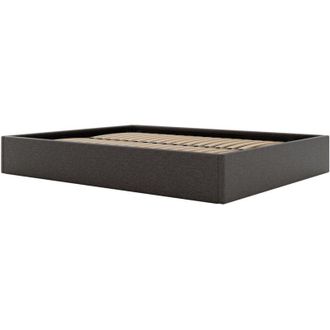 Vente-Unique Vente-unique - Rete a doghe con contenitore 140 x 190 cm in Tessuto Antracite - pontos di ysm&eacute;e