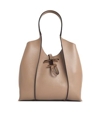 Tod's Tods Kleine beige Lear T Timeless Einkaufstasche