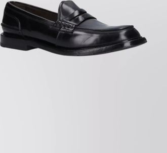 Premiata round toe leather loafers with penny strap