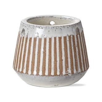 Tag Laguna Linea White Striped Stoneware Planter 4.5L 4.5W 5.0H at Nordstrom