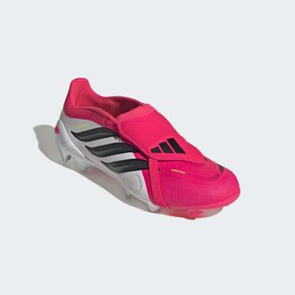 adidas Fussballschuh ADIDAS PERFORMANCE PREDATOR LEAGUE MIT UMSCHLAGBARER ZUNGE F&Uuml;R FESTE B&Ouml;DEN, Gr. 42,5, lucid rot, core schwarz, ftwr wei&szlig;, Synthetik, Tex