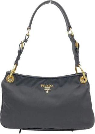 Prada Pre-owned Shoulder Bags, female, Black, Size: ONE SIZE Pre-owned Nylon prada-bags