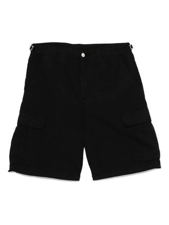Carhartt Work in Progress logo-patch shorts - men - Cotton/Linen/Flax/Cotton - 33 - Black