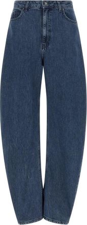Rotate Draped Barrel Leg Jeans - Dames - Loose Fit Jeans - Blauw - W24 - Katoen - Jeans