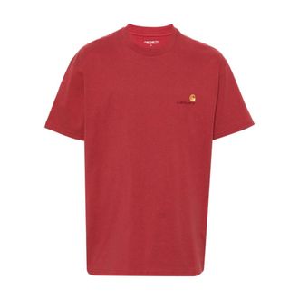 Carhartt Work in Progress Carhartt Wip, T-Shirts, male, Red, Size: XL White Silk & Nylon T-shirts and Polos
