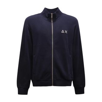 Sun 68 Track Zip Basic Fleece - Heren - Vesten met rits - Blauw - 2XL - Katoen - Hoodies & sweatvesten