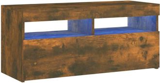 vidaXL Vidaxl - Mueble De Tv Con Luces Led Roble Ahumado 90x35x40 Cm