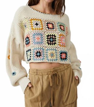 Echo Crochet Cropped Sweater In Carmen