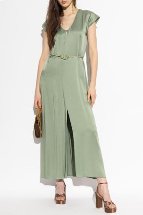 Forte_Forte Forte_forte Satin Dress With Belt, Womens, Green