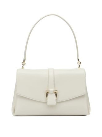 Ferragamo Leather Shoulder Bag With Flap Shoulder Bags White