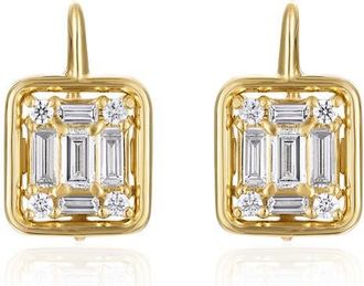 Mindi Mond Clarity Framed Diamond Drop Earrings in 18K Yellow Gold at Nordstrom
