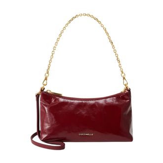 Coccinelle Shoulder Bags, female, Red, Size: ONE SIZE Aura Shiny Shoulder Bag