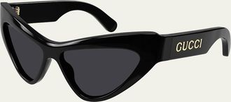 Gucci Logo Acetate Butterfly Sunglasses