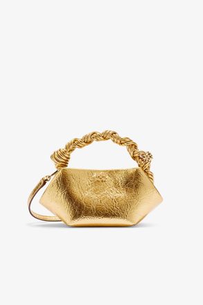 Ganni Gold Metallic Mini Bou Bag