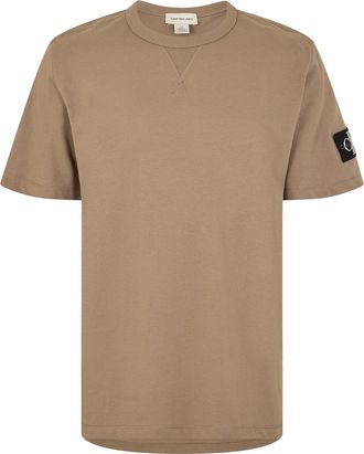 Calvin Klein Heren-T-shirt met logo, ronde hals, normale pasvorm (Brindle)