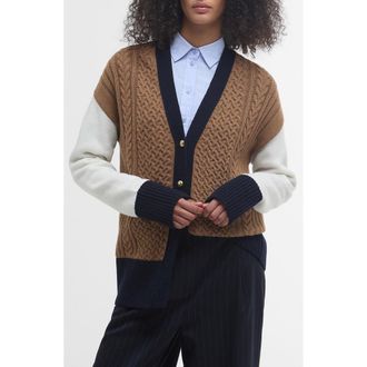 Barbour Marcy Colorblock Mixed Stitch Cardigan in Multi at Nordstrom Rack, Size 6 Us / 10 Uk