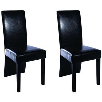 vidaXL Vidaxl - Sillas De Comedor 2 Unidades Cuero Sint&eacute;tico Negro