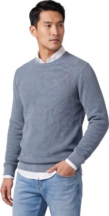 Casamoda trui met textuur Casa Moda blauw ronde hals