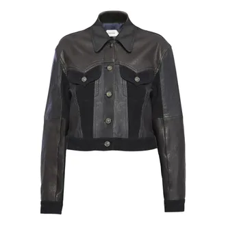 Versace Leather Slim Blouson - female - Versace - Leather Jackets - Black - L - Jackets
