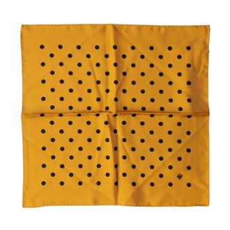 Dolce & Gabbana Silky Scarves, male, Orange, Size: ONE SIZE Polka Dot Square Handkerchief Scarf