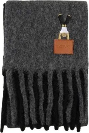 Loewe Pre-owned Scarves, female, Black, Size: ONE SIZE Pre-owned Alpaca Wool Blend Scarf 1156
