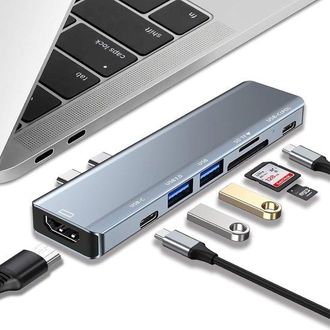 OEM Hub Usb-c 7 En 2 Para Macbook Air Pro M1 - Gris