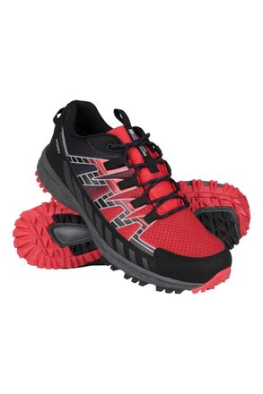 Mountain Warehouse Enhance Mens Waterproof Trail Running Shoes - Breathable, Soft, Comfortable & Durable Sneakers - for Spring Summer, Walking & Outdoors Active Red Adul