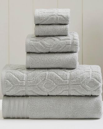 Modern Threads 6Pc Yarn-Dyed Diamond Gate Jacquard Towel Set