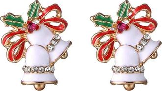 Generic 1 Pair Elegant Christmas Bells Earrings Fashion Crystal Stud Earrings Jewelry for Womens Gift Nice and Deft Multicoloured