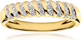 Ross-Simons Lab-Grown Diamond Striped Ring in 18kt Gold Over Sterling