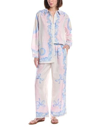 Beulah 2Pc Multi-Print Shirt & Pant Set