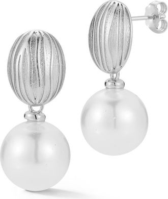 Glaze Jewelry Faux Pearl Drop Earrings in White/Silver at Nordstrom Rack