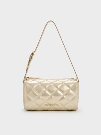 Charles & Keith Janie Metallic Quilted Shoulder Bag