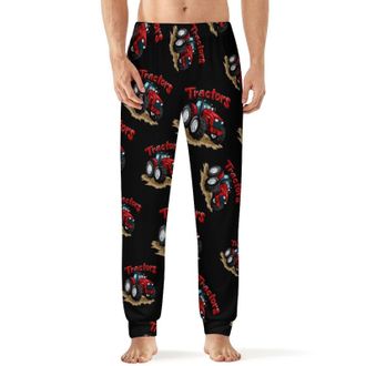 Generic Tractor Pajama Pants for Men Print Lounge Pjs Bottom Lightweight Sleep Pants 5XL