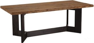 Macabane Mesa de comedor rectangular 220 x 100 cm, madera de pino reciclado