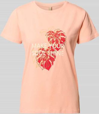 Soyaconcept T-Shirt mit Statement- und Motiv-Print Modell RINA in Altrosa, Gr&ouml;&szlig;e XXL