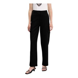 Desigual Broeken, Dames, Zwart, XL, Polyester, Wijde broek