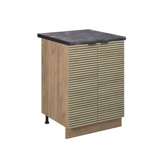 Vicco Armario Bajo De Cocina Fame-line, Panel De Roble, 60 Cm, Et Antracita, Vicco