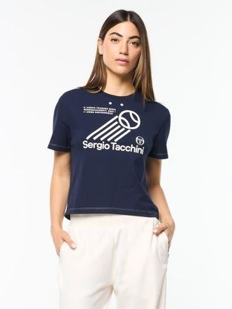 Sergio Tacchini Nera Boxy Tee in Maritime Blue at Nordstrom, Size Xx-Large