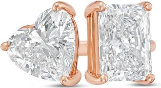 Diana M. Jewels 14kt rose gold 4ct Lab Grown Radiant & Heart Diamond Two-Stone Ring