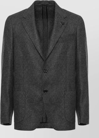 Lardini wool cashmere prince of wales single breasted suit