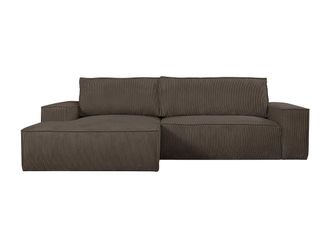 VENTE-UNIQUE.COM Sof&aacute; rinconera terciopelo marr&oacute;n