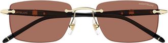 Montblanc Mb 0344S Zonnebrillen - unisex - Zonnebrillen - Geel - 54 MM - Accessoires